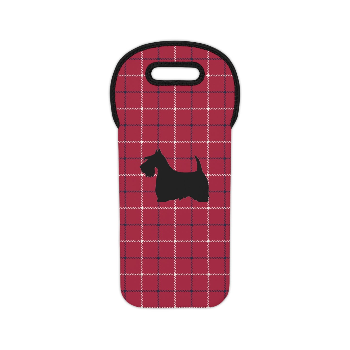 Plaid Wine Tote or Gift Bag with Scottish Terrier Design