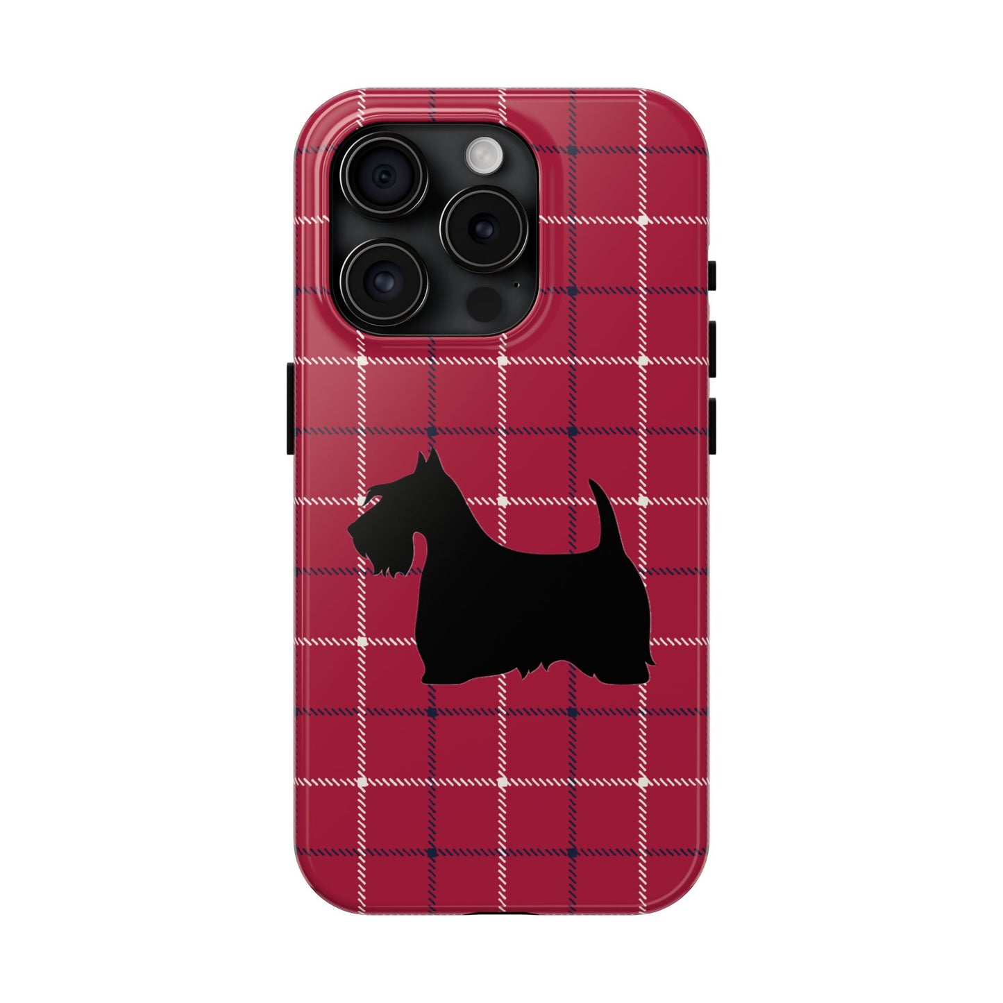 Scottish Terrier Phone Case, Tough Cases, Scottie Dog Phone Cover, Gift for Dog Lovers, Plaid Design
