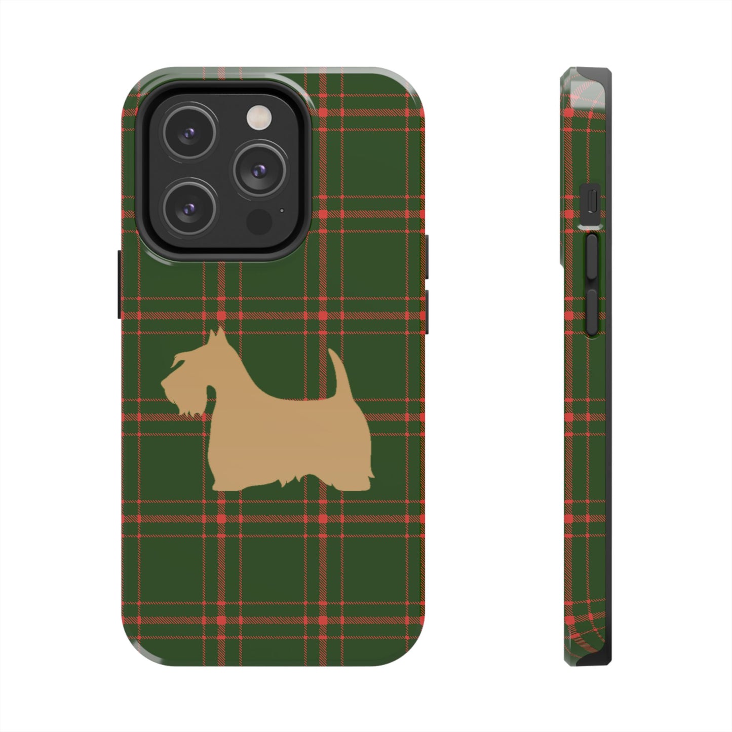 Scottish Terrier Phone Case, Tough Cases, Scottie Dog Phone Cover, Gift for Dog Lovers, Plaid Design