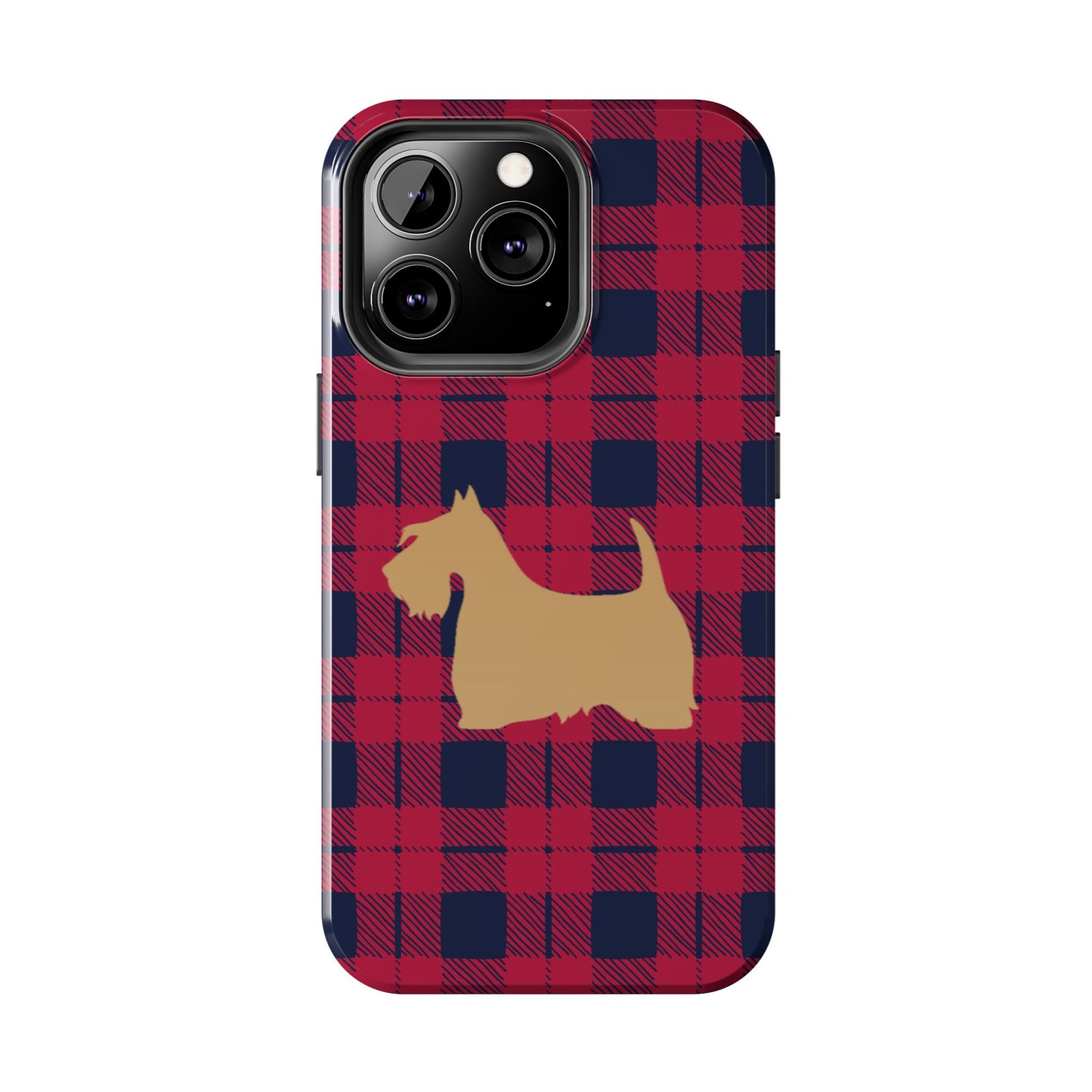 Scottish Terrier Phone Case, Tough Cases, Scottie Dog Phone Cover, Gift for Dog Lovers, Plaid Design