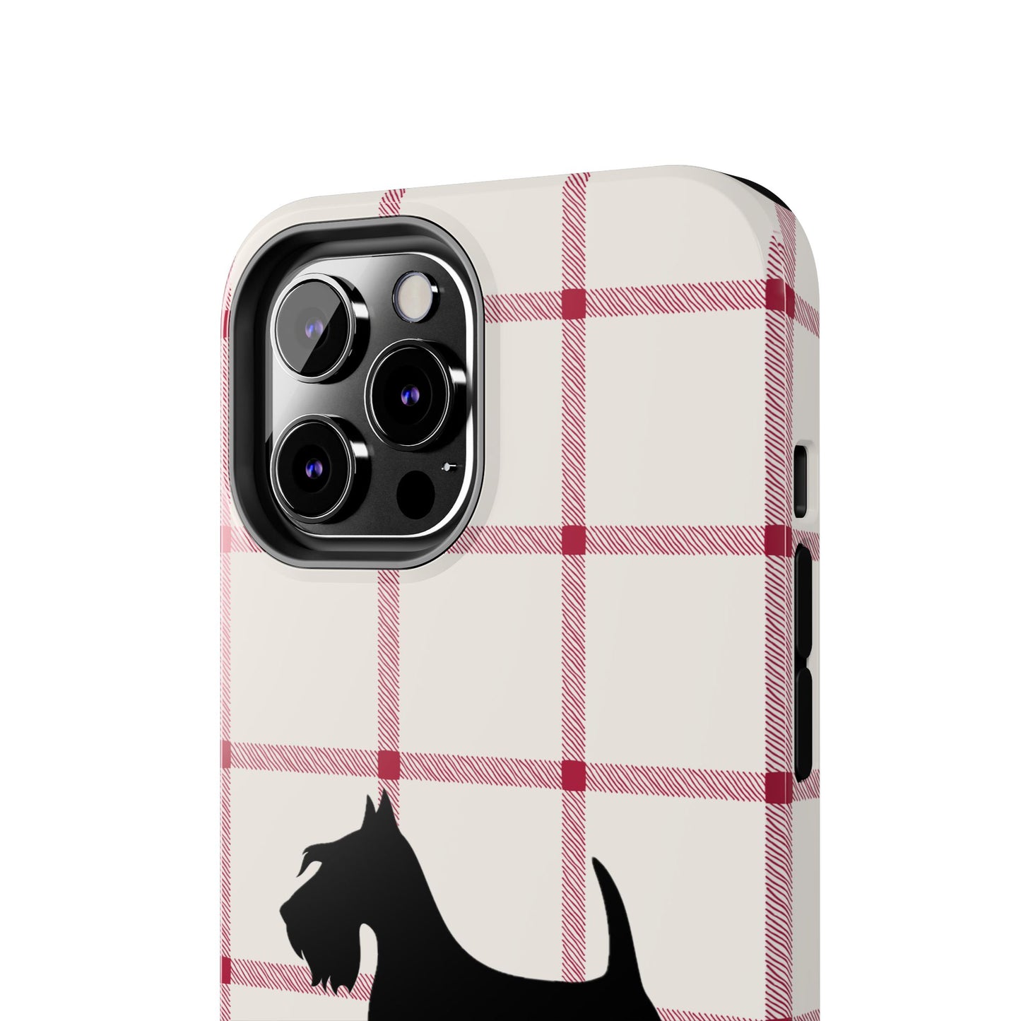 Scottish Terrier Phone Case, Tough Cases, Scottie Dog Phone Cover, Gift for Dog Lovers, Plaid Design