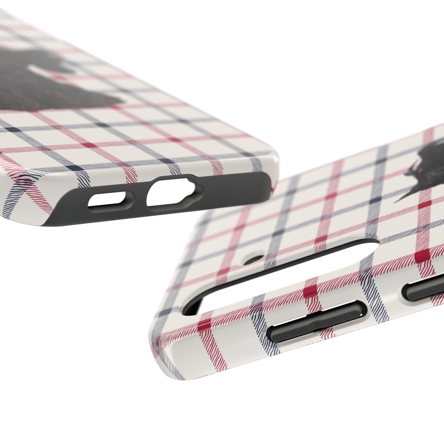 Scottish Terrier Phone Case, Tough Cases, Scottie Dog Phone Cover, Gift for Dog Lovers, Plaid Design