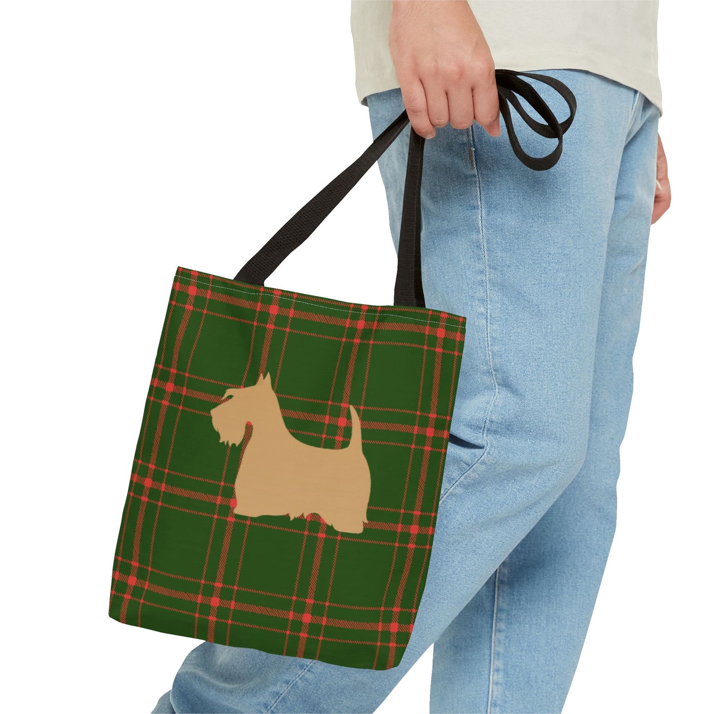 Plaid Scottish Terrier Tote Bag, Stylish Carryall for Pet Lovers, Perfect for Shopping, Beach Days, Teachers, Gifts, All-Occasion Bag