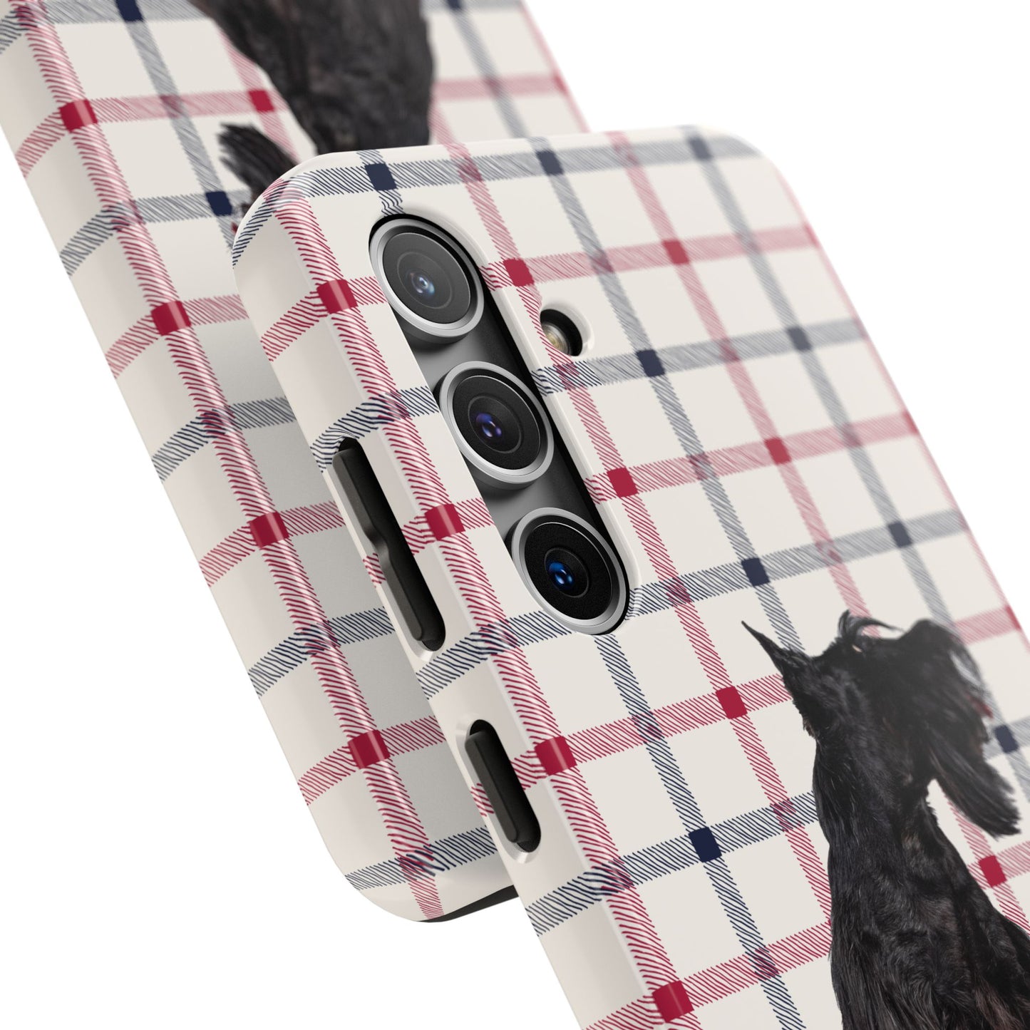 Scottish Terrier Phone Case, Tough Cases, Scottie Dog Phone Cover, Gift for Dog Lovers, Plaid Design