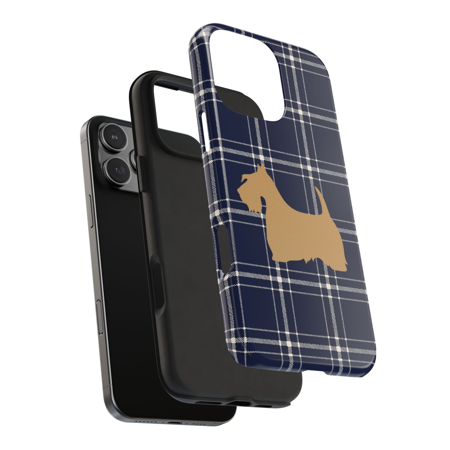 Scottish Terrier Phone Case, Tough Cases, Scottie Dog Phone Cover, Gift for Dog Lovers, Plaid Design