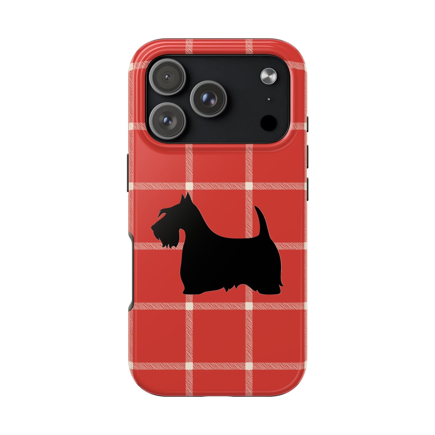 Scottish Terrier Phone Case, Tough Cases, Scottie Dog Phone Cover, Gift for Dog Lovers, Plaid Design