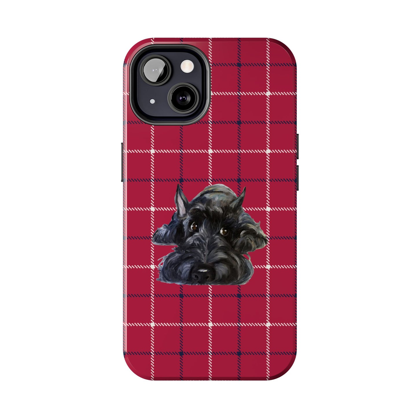 Scottish Terrier Phone Case, Tough Cases, Scottie Dog Phone Cover, Gift for Dog Lovers, Plaid Design