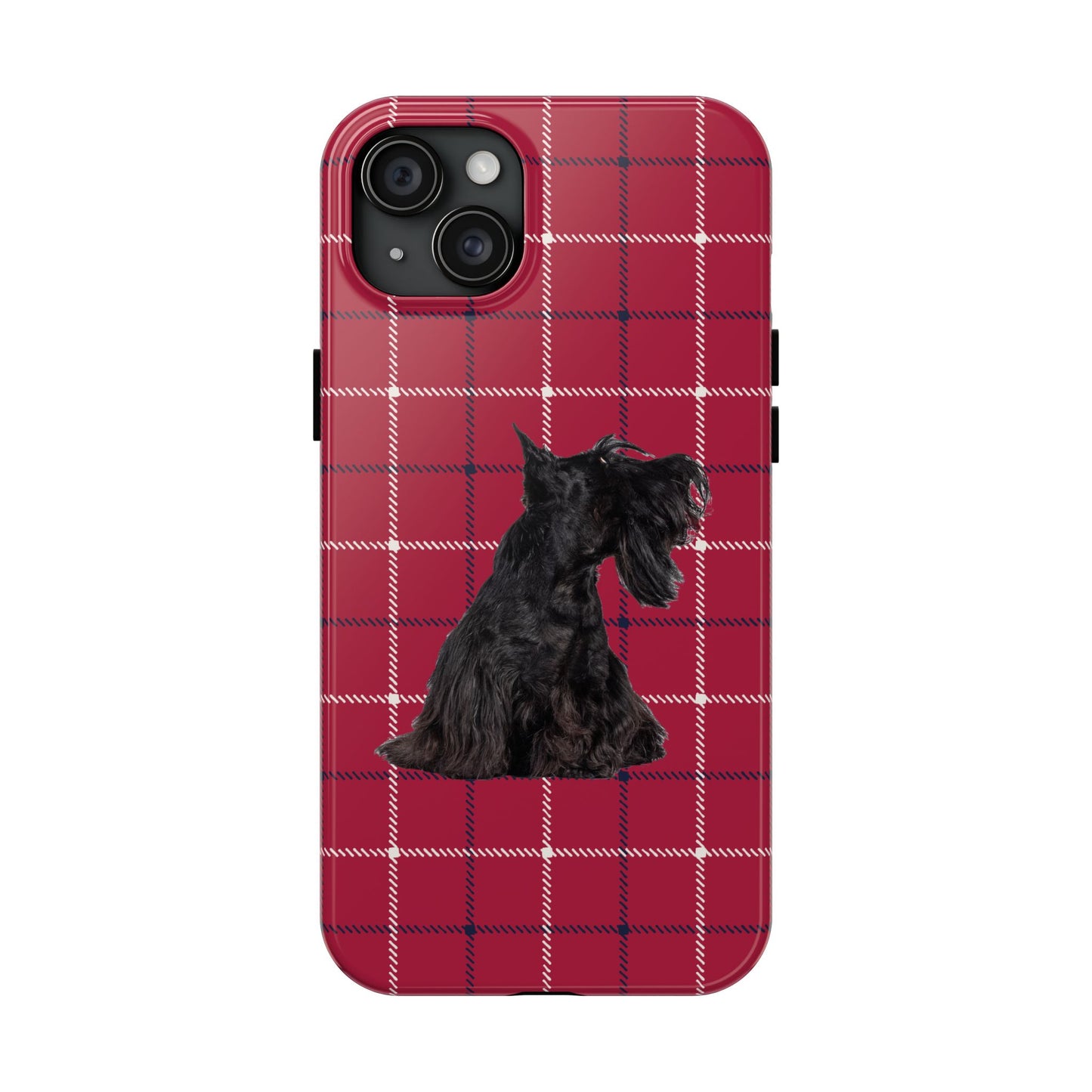 Scottish Terrier Phone Case, Tough Cases, Scottie Dog Phone Cover, Gift for Dog Lovers, Plaid Design