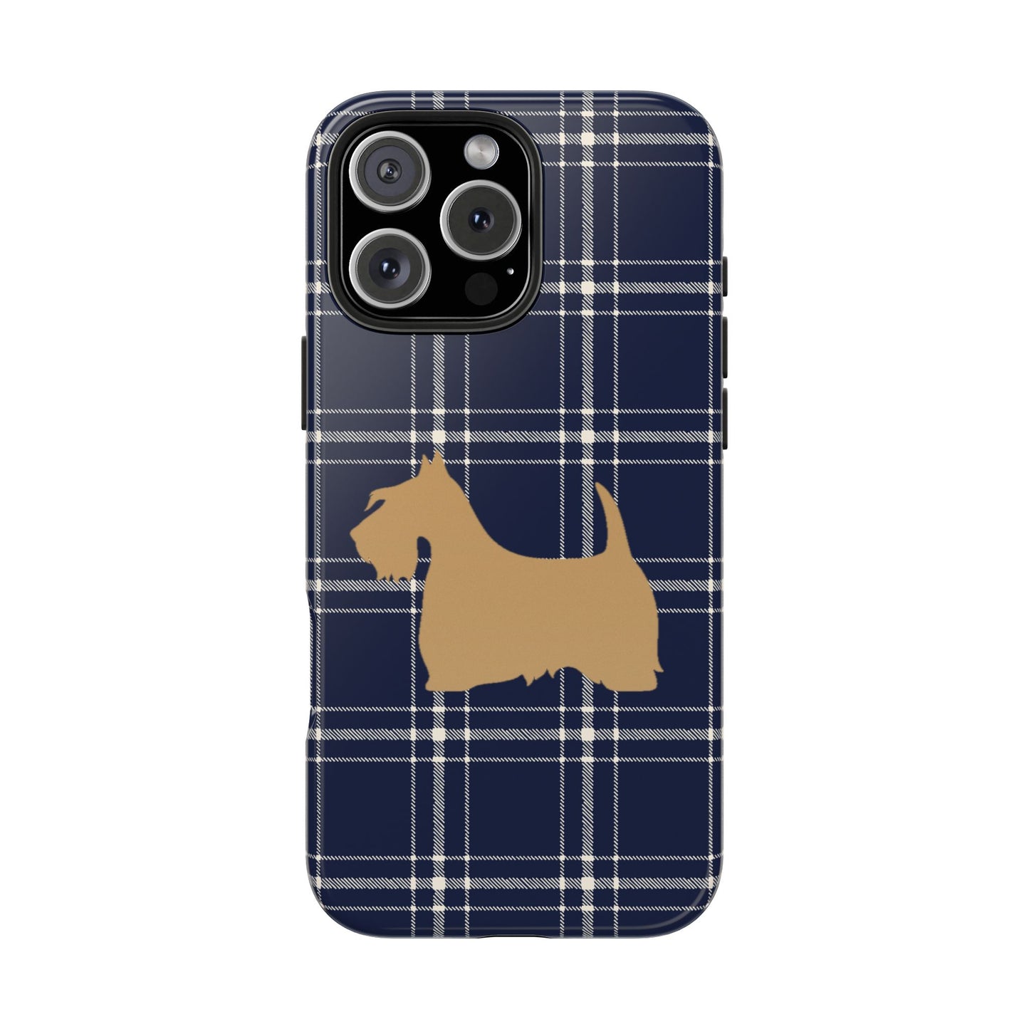 Scottish Terrier Phone Case, Tough Cases, Scottie Dog Phone Cover, Gift for Dog Lovers, Plaid Design