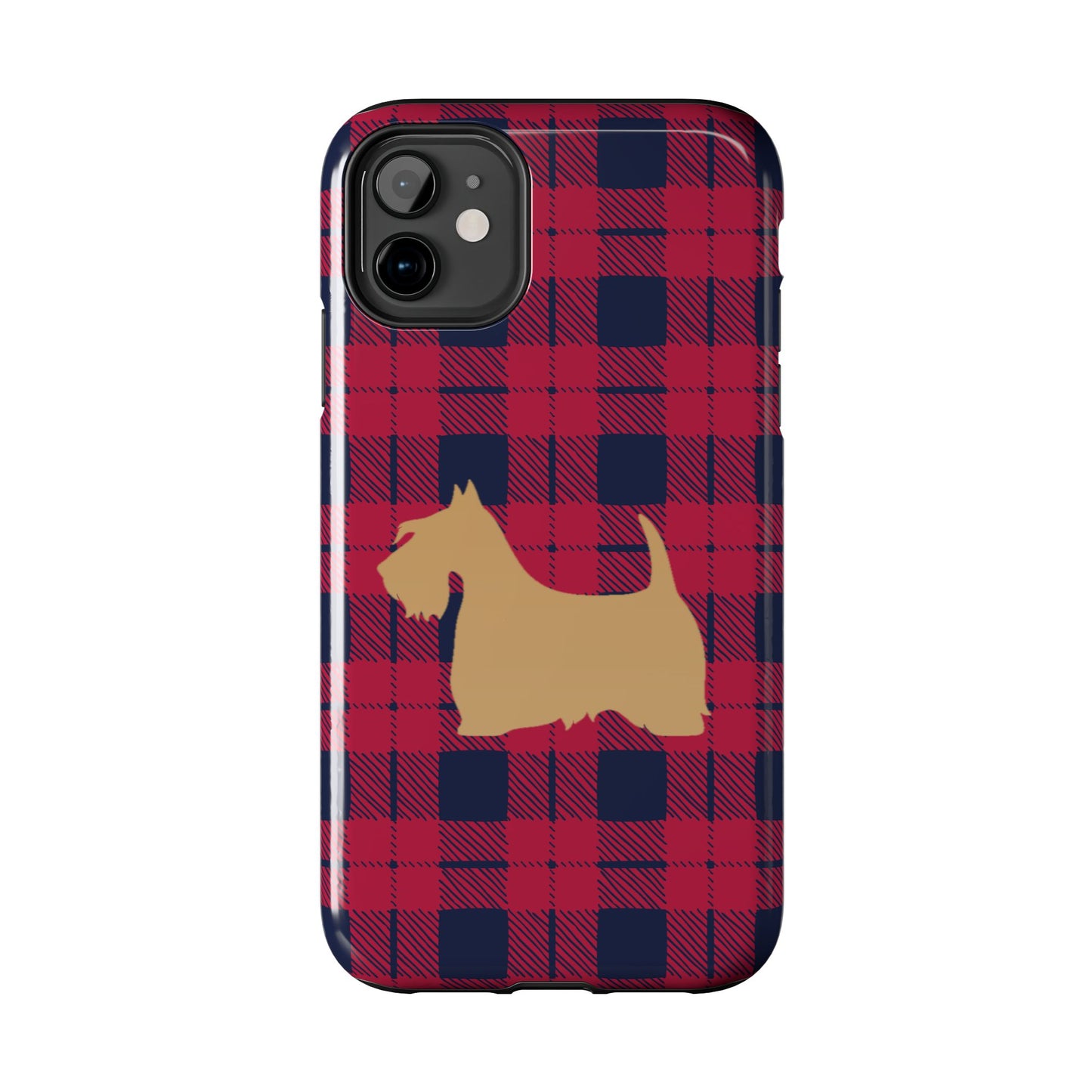 Scottish Terrier Phone Case, Tough Cases, Scottie Dog Phone Cover, Gift for Dog Lovers, Plaid Design