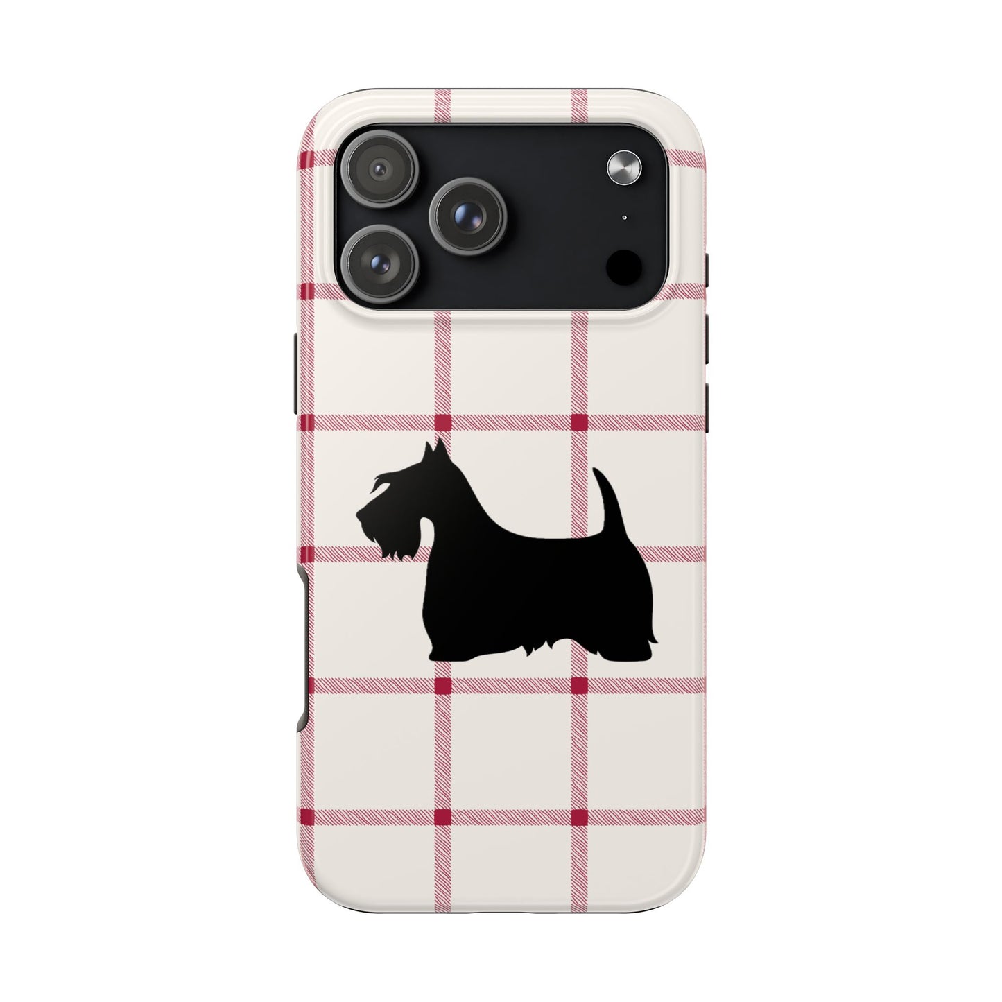Scottish Terrier Phone Case, Tough Cases, Scottie Dog Phone Cover, Gift for Dog Lovers, Plaid Design