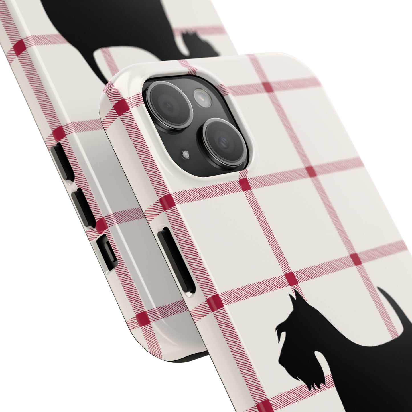 Scottish Terrier Phone Case, Tough Cases, Scottie Dog Phone Cover, Gift for Dog Lovers, Plaid Design