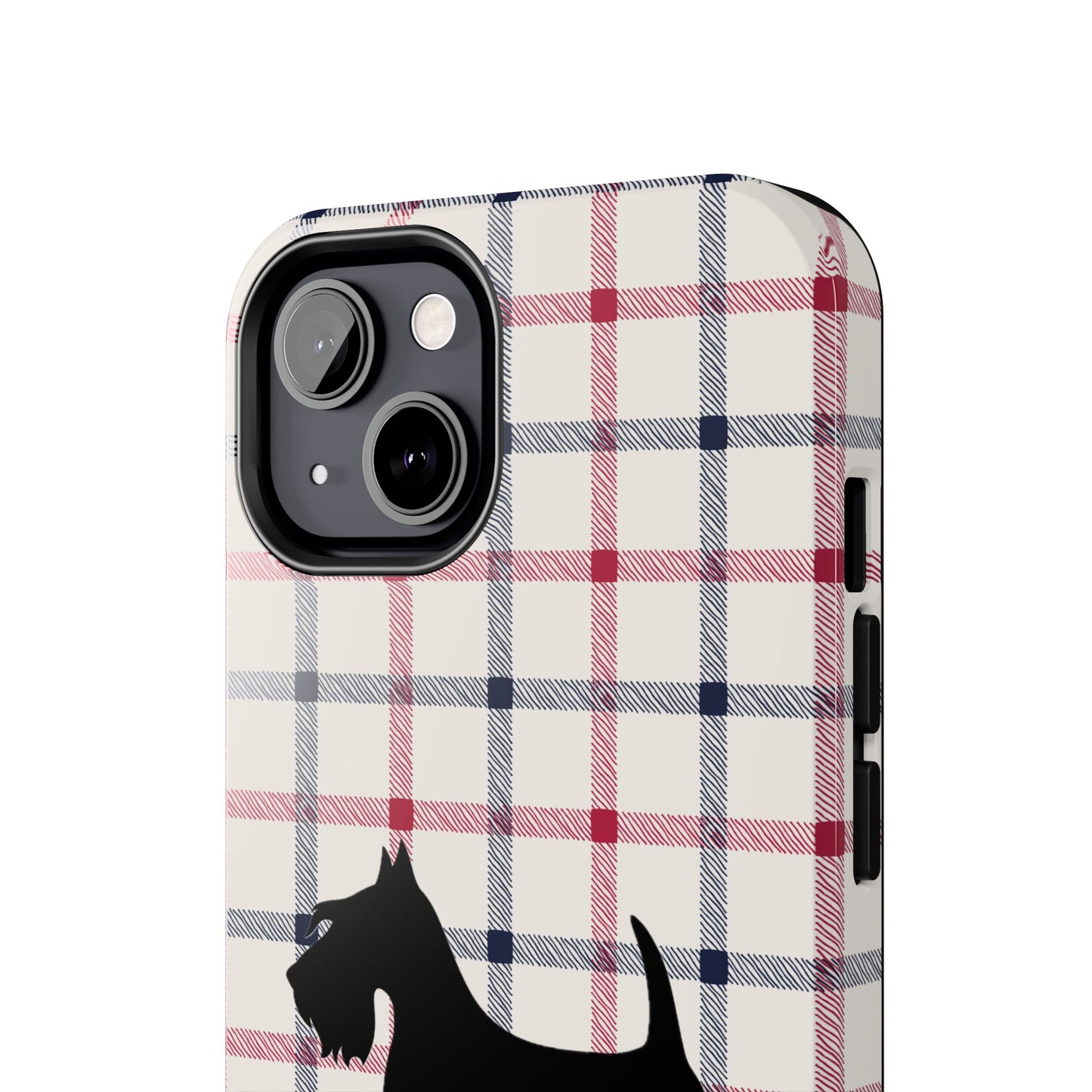 Scottish Terrier Phone Case, Tough Cases, Scottie Dog Phone Cover, Gift for Dog Lovers, Plaid Design