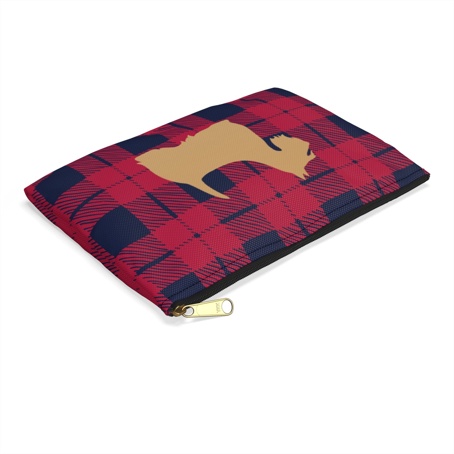 Scottish Terrier Accessory Pouch, Pet Lover Gift, Dog Travel Bag, Stylish Makeup Case, Plaid Organizer