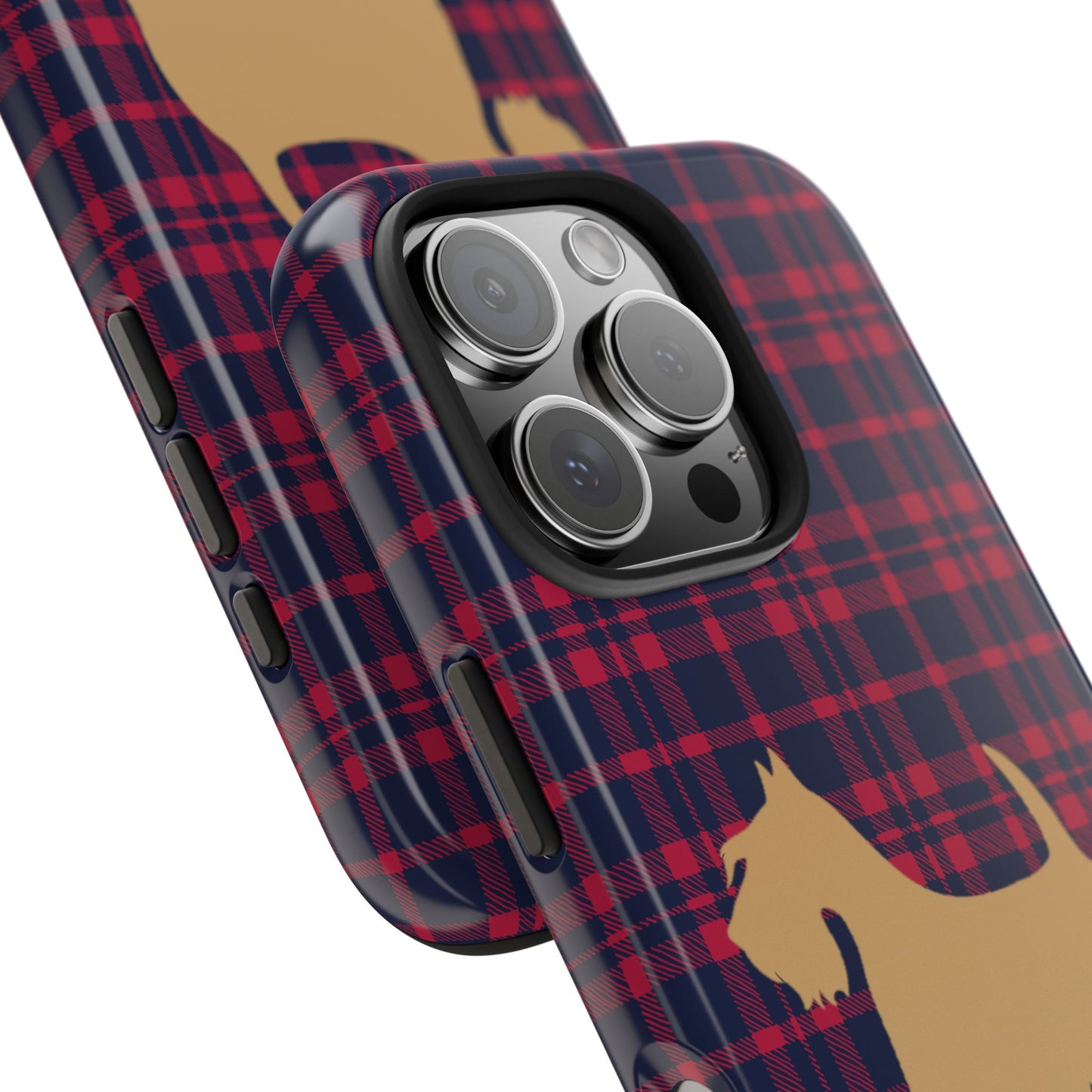 Scottish Terrier Phone Case, Tough Cases, Scottie Dog Phone Cover, Gift for Dog Lovers, Plaid Design