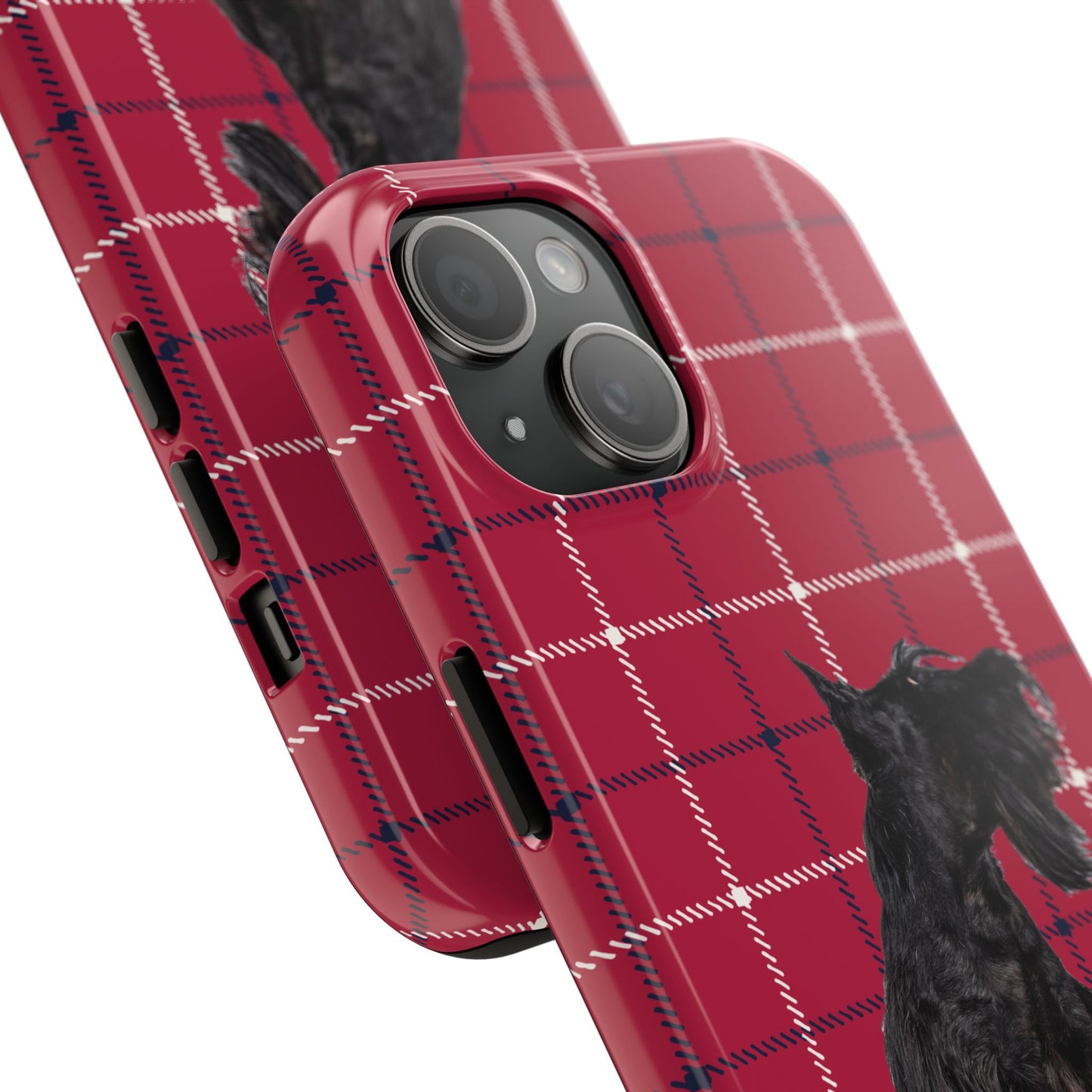Scottish Terrier Phone Case, Tough Cases, Scottie Dog Phone Cover, Gift for Dog Lovers, Plaid Design