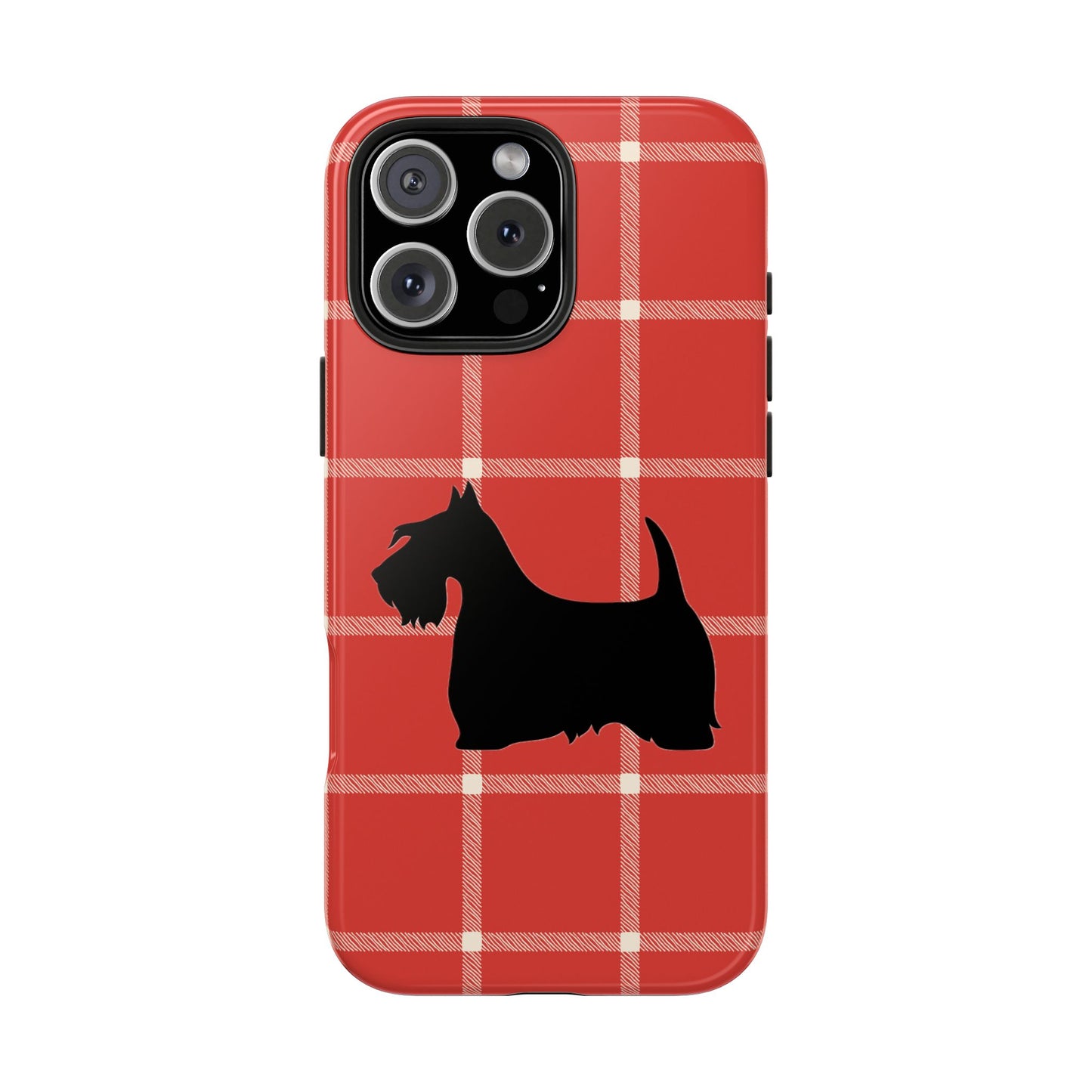 Scottish Terrier Phone Case, Tough Cases, Scottie Dog Phone Cover, Gift for Dog Lovers, Plaid Design