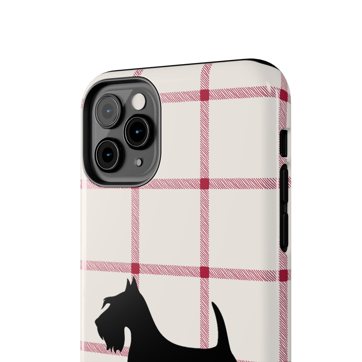Scottish Terrier Phone Case, Tough Cases, Scottie Dog Phone Cover, Gift for Dog Lovers, Plaid Design