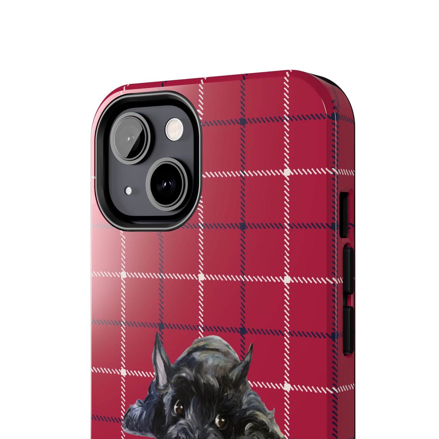 Scottish Terrier Phone Case, Tough Cases, Scottie Dog Phone Cover, Gift for Dog Lovers, Plaid Design