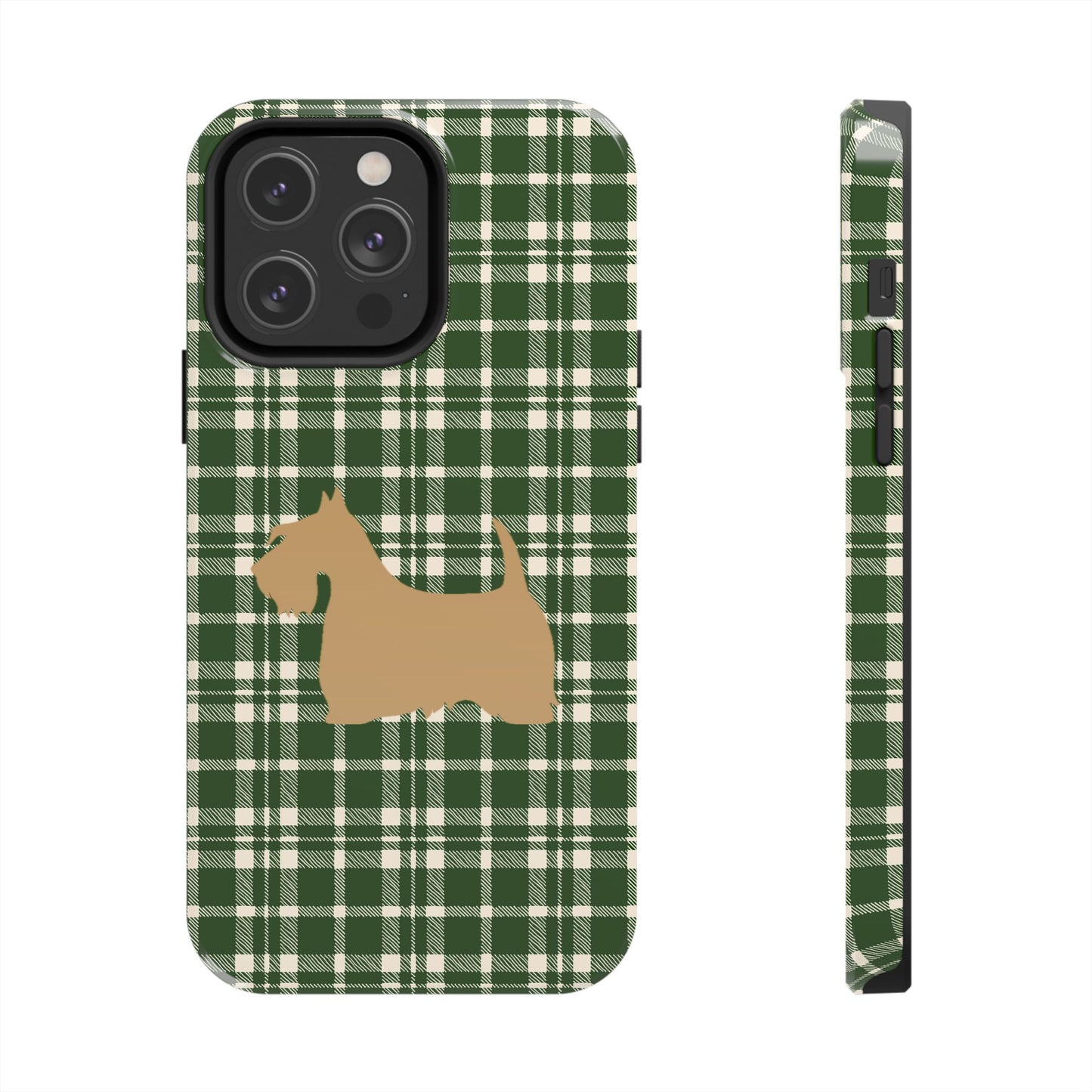 Scottish Terrier Phone Case, Tough Cases, Scottie Dog Phone Cover, Gift for Dog Lovers, Plaid Design
