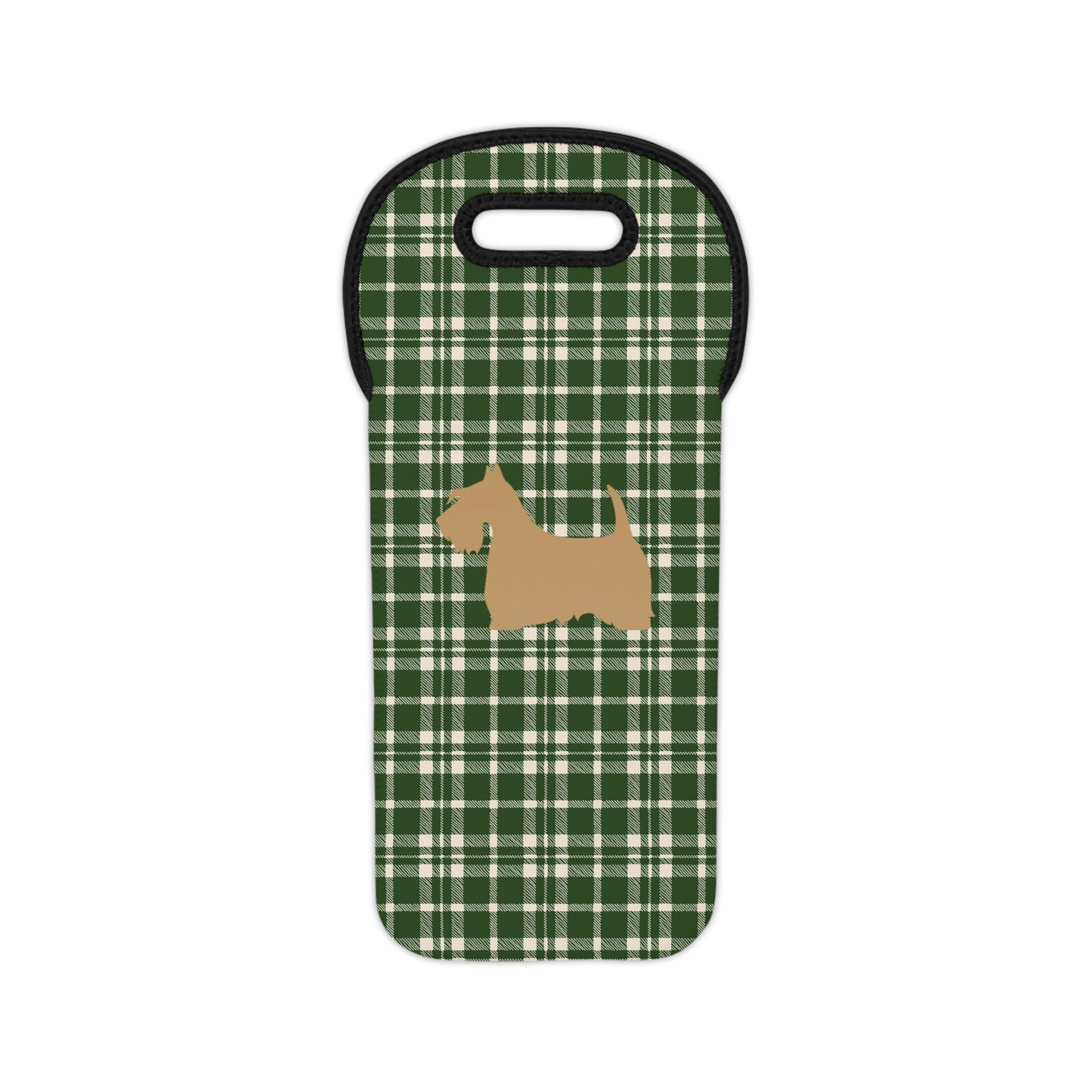 Plaid Wine Tote or Gift Bag with Scottish Terrier Design