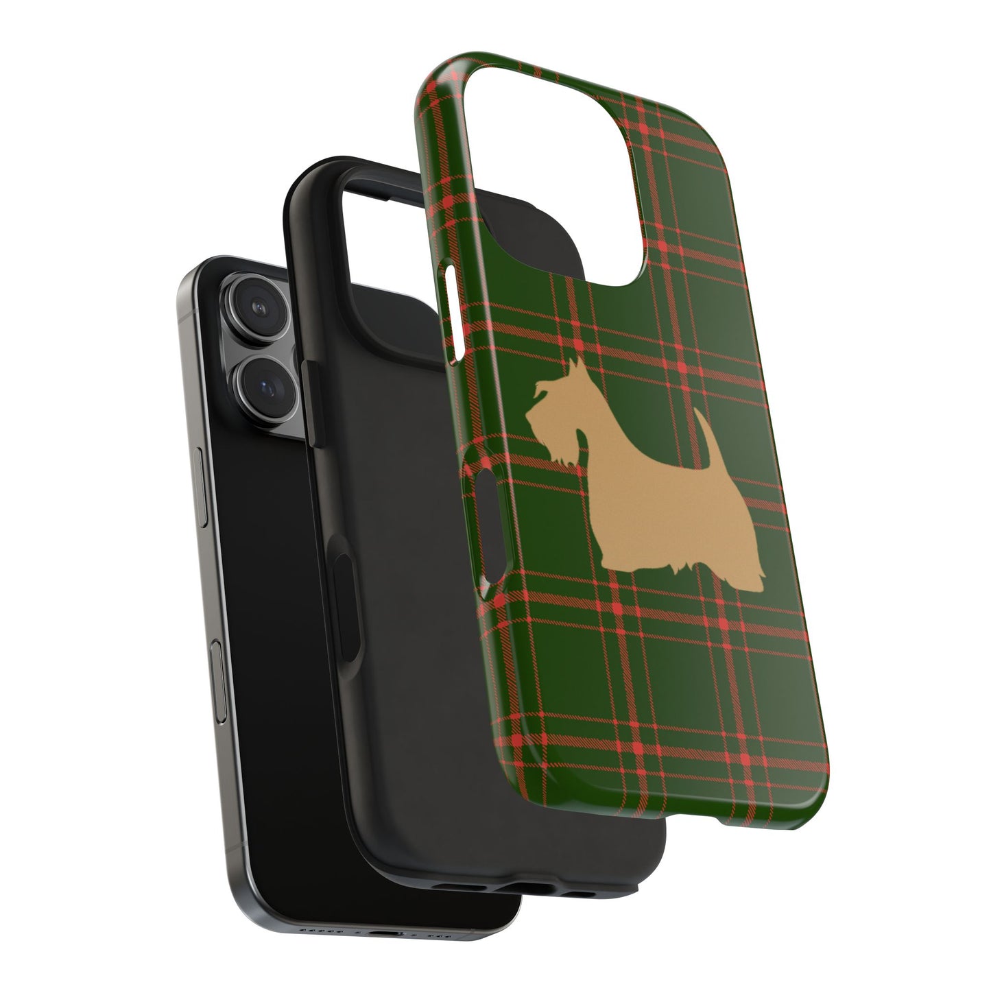 Scottish Terrier Phone Case, Tough Cases, Scottie Dog Phone Cover, Gift for Dog Lovers, Plaid Design