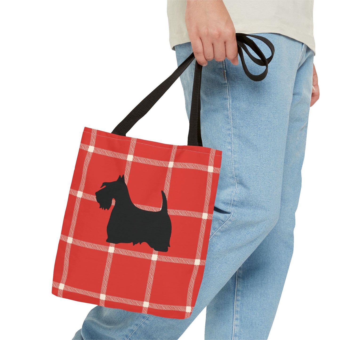 Plaid Scottish Terrier Tote Bag, Stylish Carryall for Pet Lovers, Perfect for Shopping, Beach Days, Teachers, Gifts, All-Occasion Bag