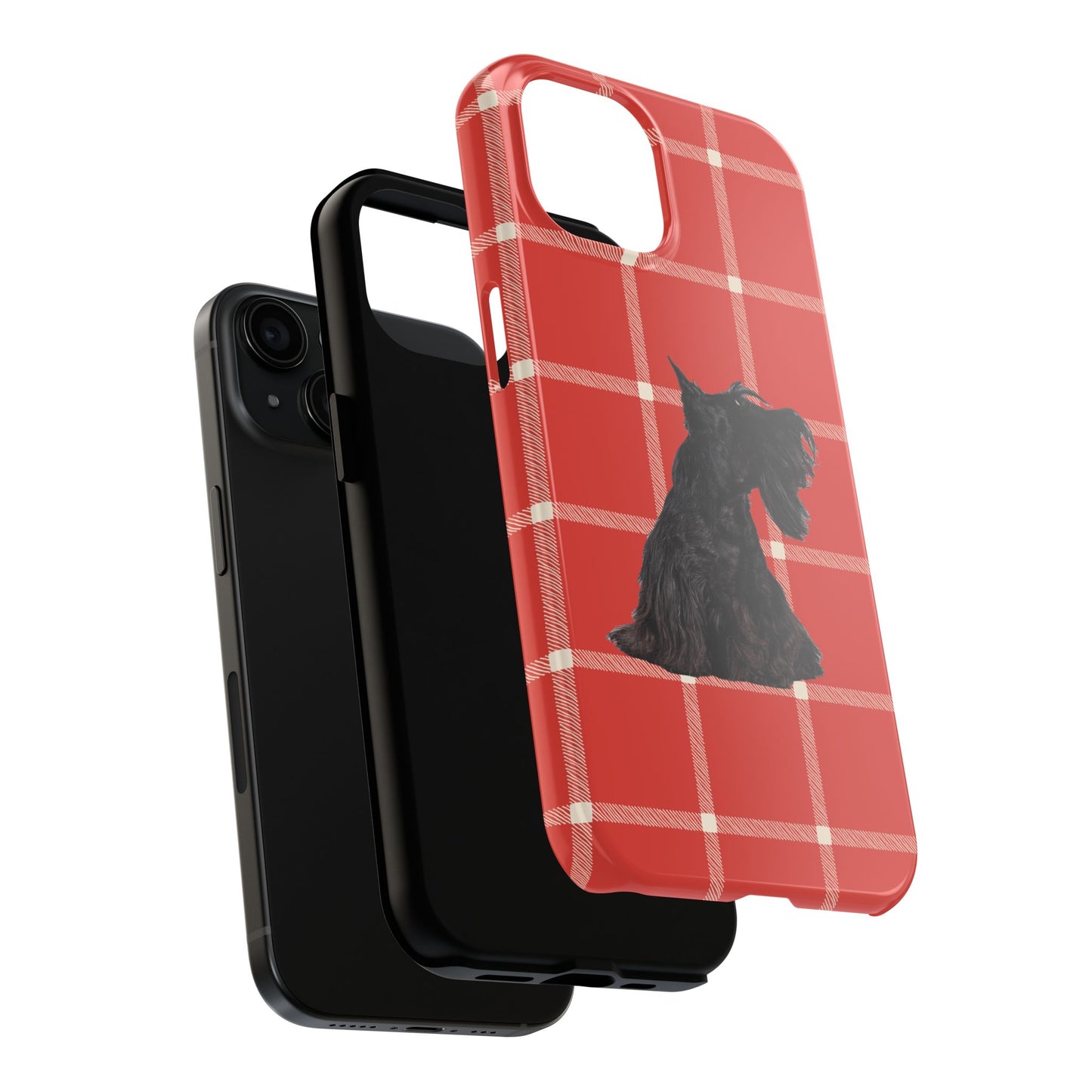 Scottish Terrier Phone Case, Tough Cases, Scottie Dog Phone Cover, Gift for Dog Lovers, Plaid Design