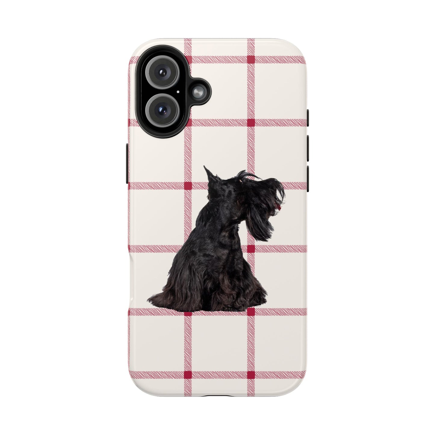 Scottish Terrier Phone Case, Tough Cases, Scottie Dog Phone Cover, Gift for Dog Lovers, Plaid Design