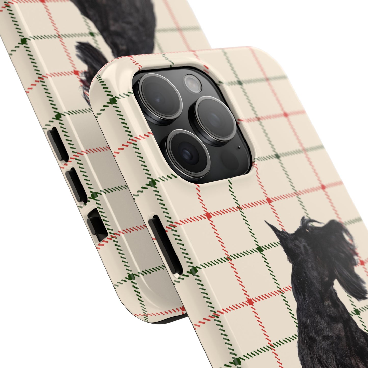 Scottish Terrier Phone Case, Tough Cases, Scottie Dog Phone Cover, Gift for Dog Lovers, Plaid Design