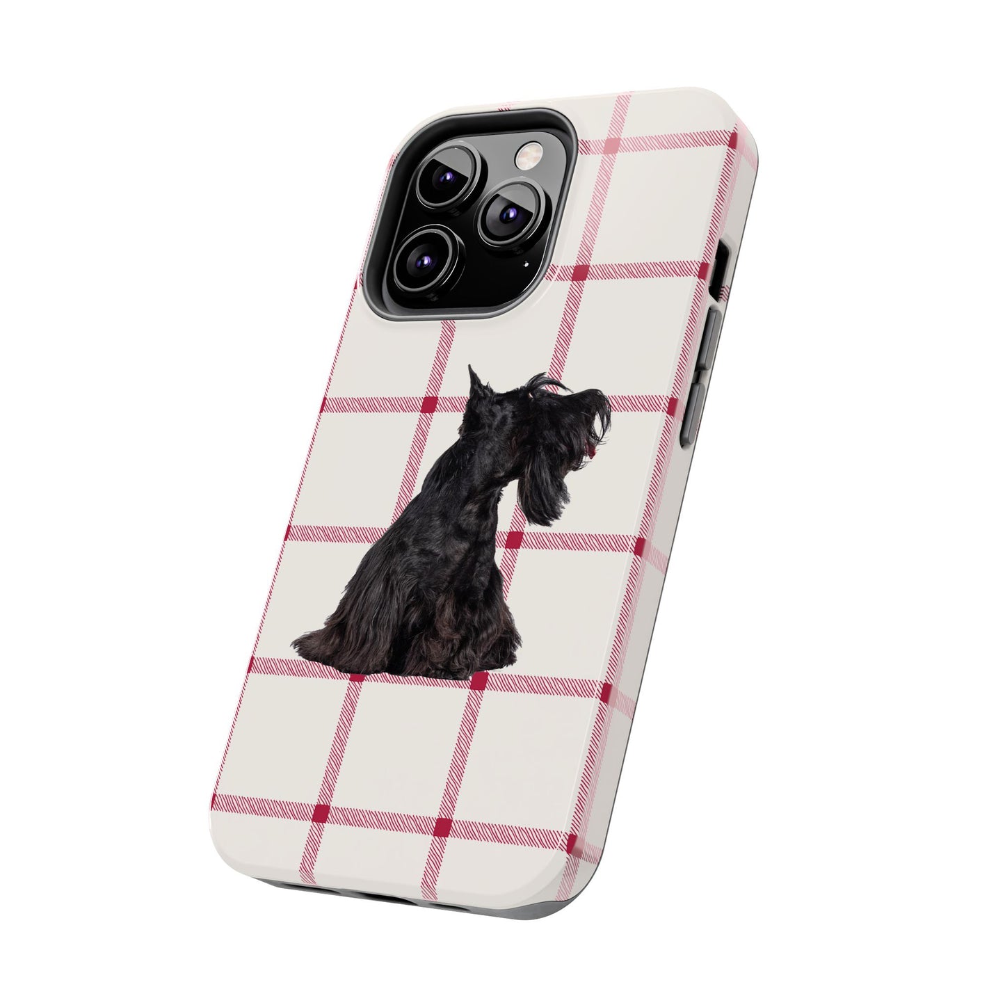 Scottish Terrier Phone Case, Tough Cases, Scottie Dog Phone Cover, Gift for Dog Lovers, Plaid Design