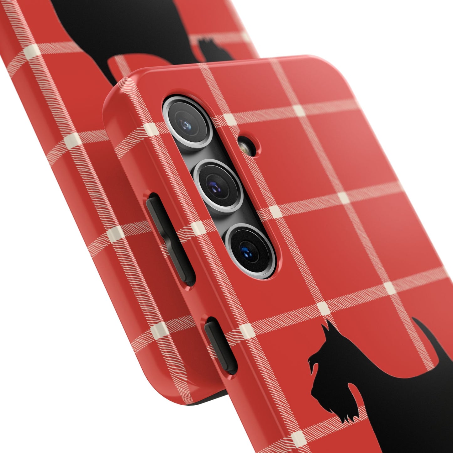 Scottish Terrier Phone Case, Tough Cases, Scottie Dog Phone Cover, Gift for Dog Lovers, Plaid Design