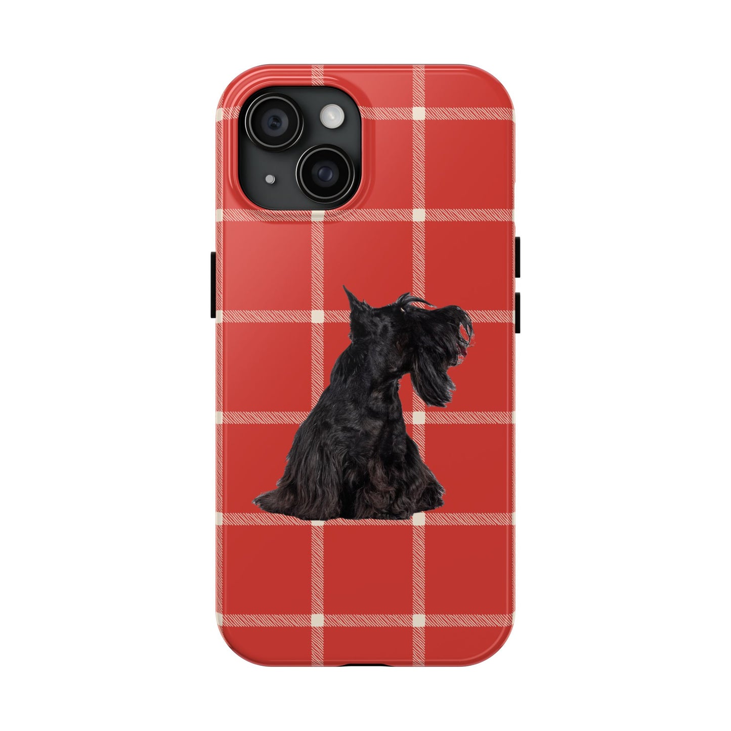 Scottish Terrier Phone Case, Tough Cases, Scottie Dog Phone Cover, Gift for Dog Lovers, Plaid Design