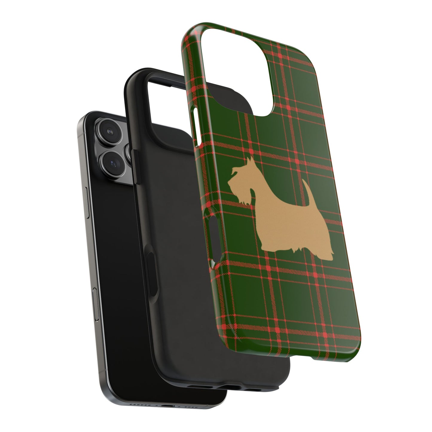 Scottish Terrier Phone Case, Tough Cases, Scottie Dog Phone Cover, Gift for Dog Lovers, Plaid Design