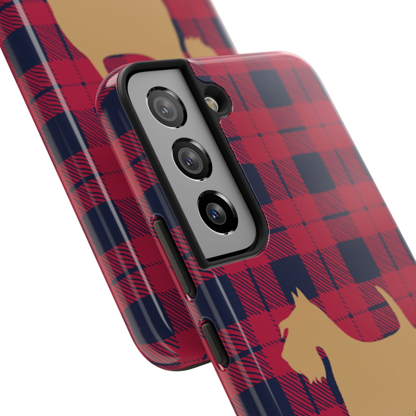 Scottish Terrier Phone Case, Tough Cases, Scottie Dog Phone Cover, Gift for Dog Lovers, Plaid Design