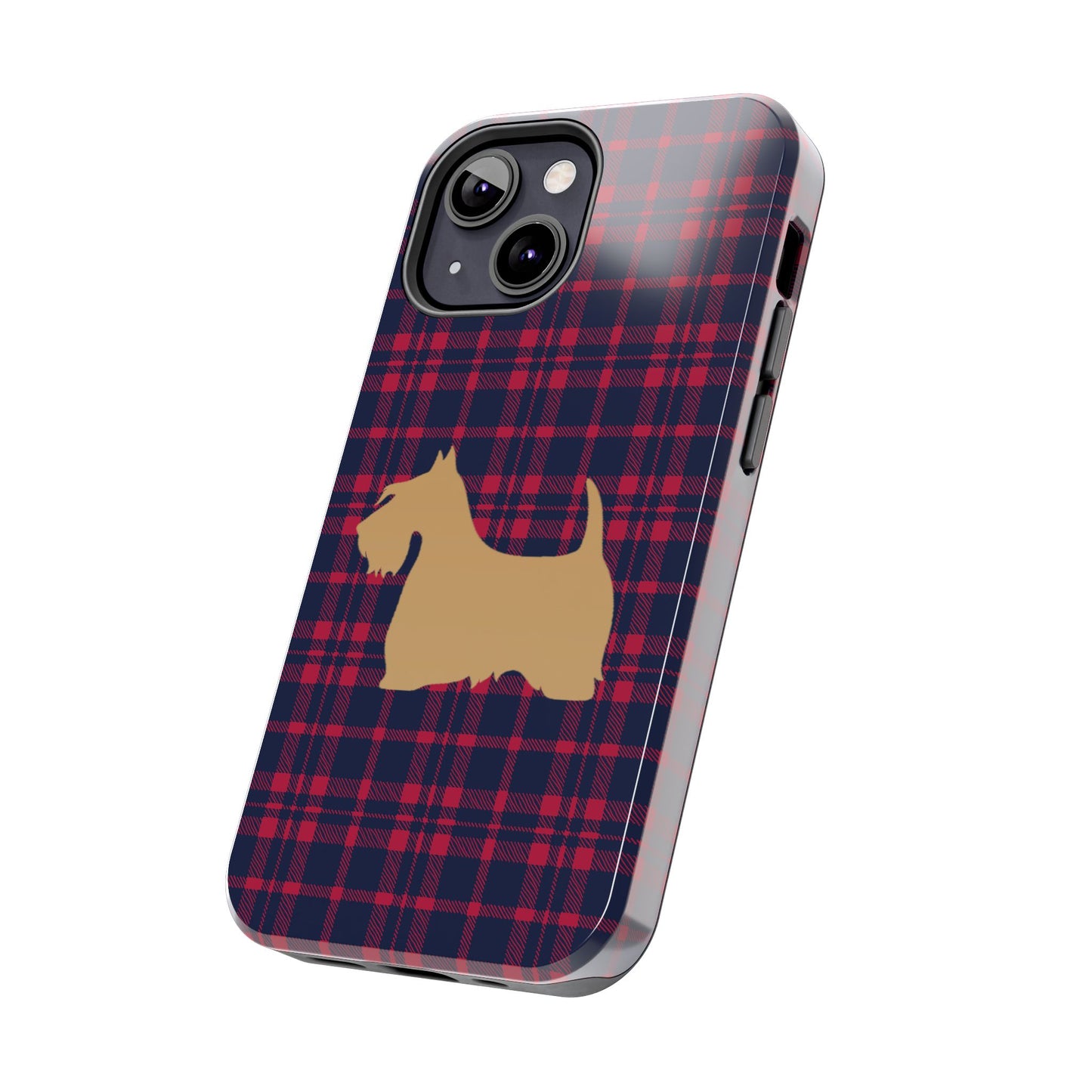 Scottish Terrier Phone Case, Tough Cases, Scottie Dog Phone Cover, Gift for Dog Lovers, Plaid Design