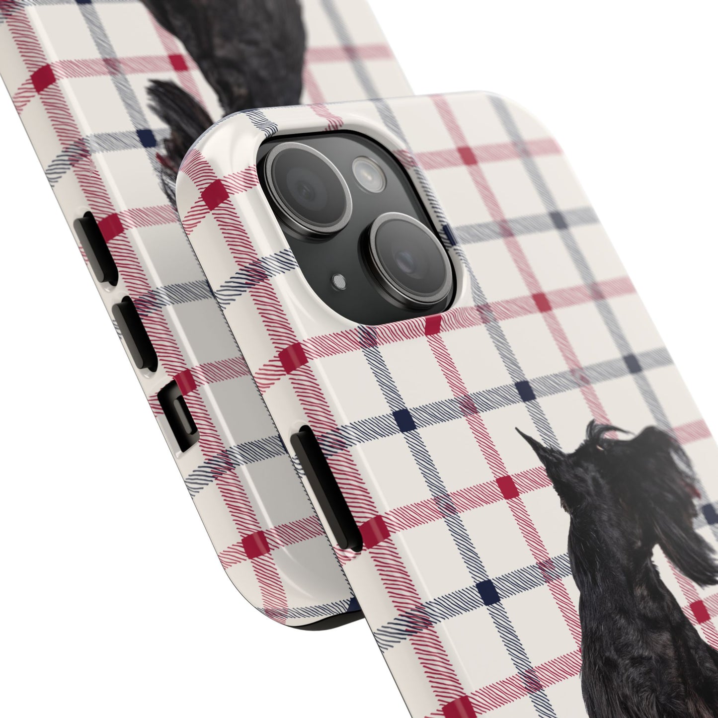 Scottish Terrier Phone Case, Tough Cases, Scottie Dog Phone Cover, Gift for Dog Lovers, Plaid Design