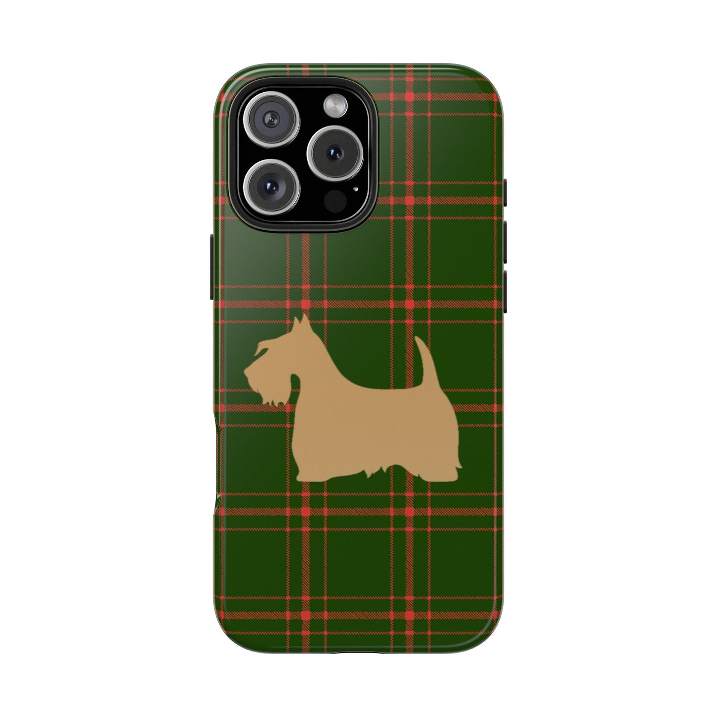 Scottish Terrier Phone Case, Tough Cases, Scottie Dog Phone Cover, Gift for Dog Lovers, Plaid Design