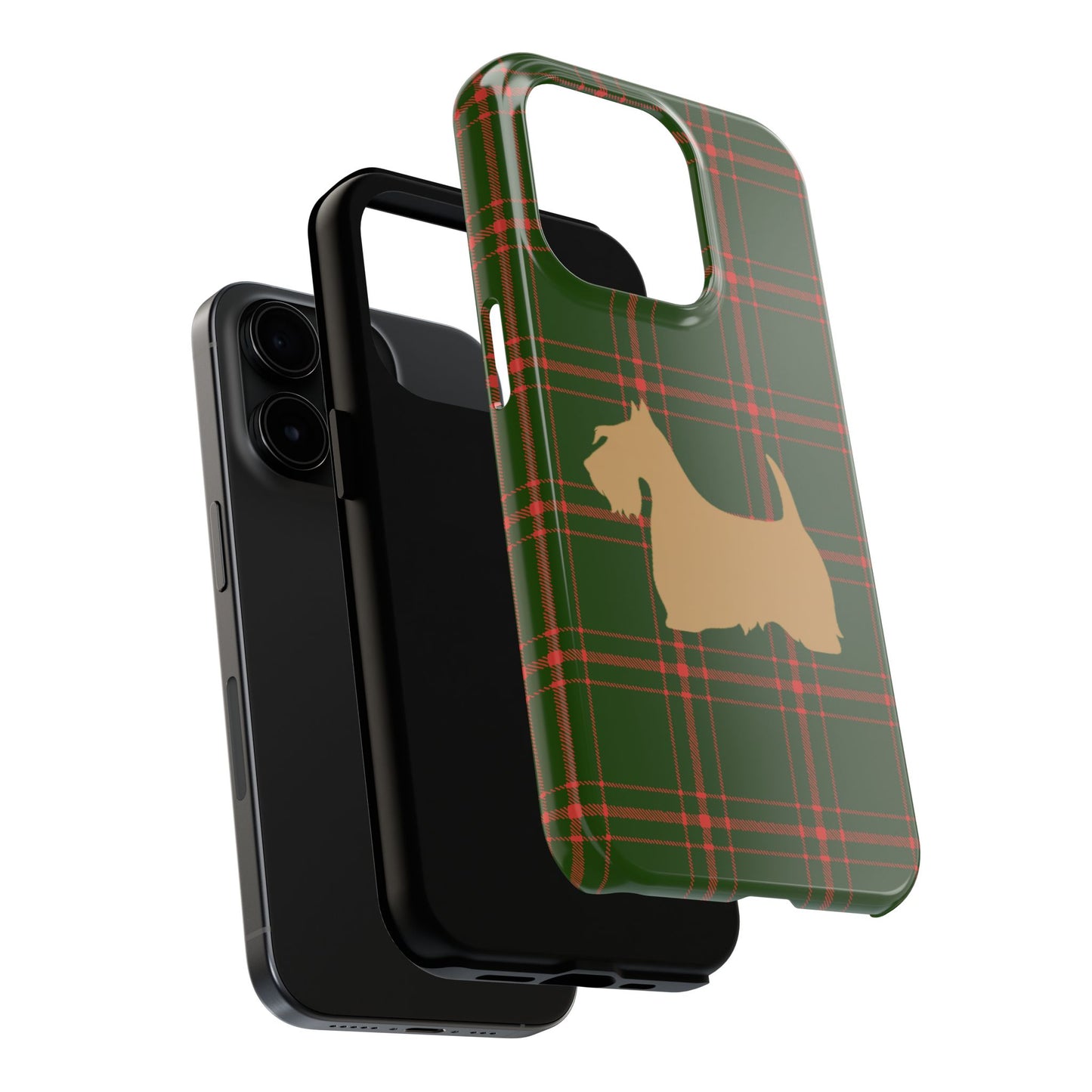 Scottish Terrier Phone Case, Tough Cases, Scottie Dog Phone Cover, Gift for Dog Lovers, Plaid Design