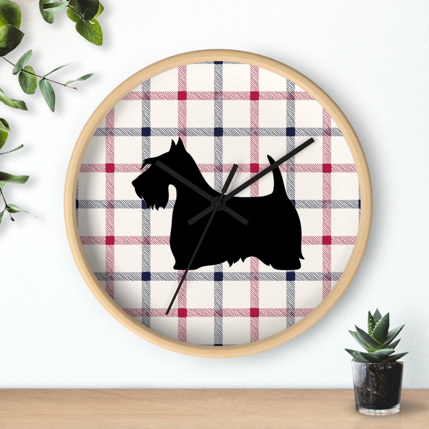 Scottish Terrier Wall Clock, Pet Lover Gift, Home Decor, Office Decor, Scottish Terrier Decor, Unique Wall Timepiece