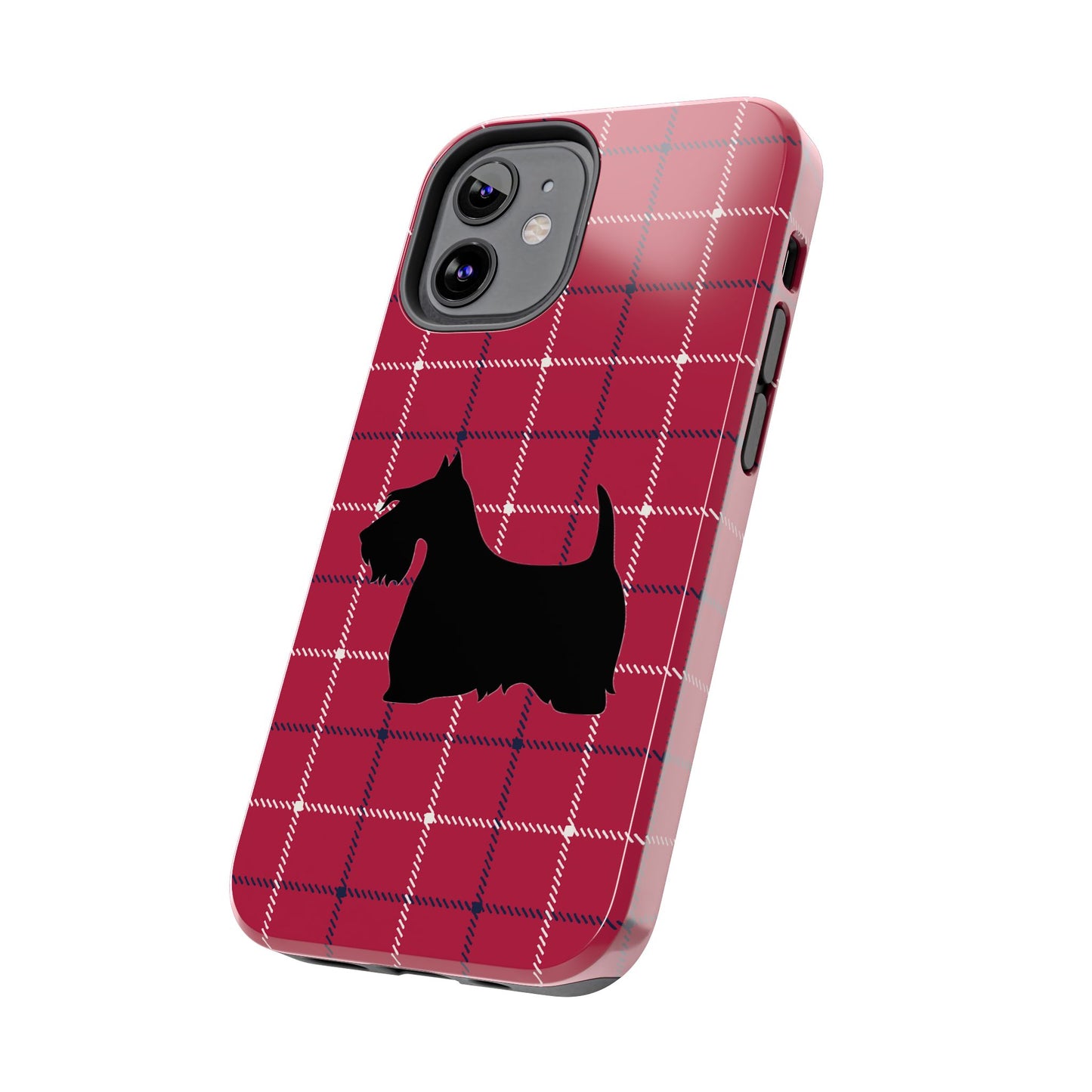 Scottish Terrier Phone Case, Tough Cases, Scottie Dog Phone Cover, Gift for Dog Lovers, Plaid Design