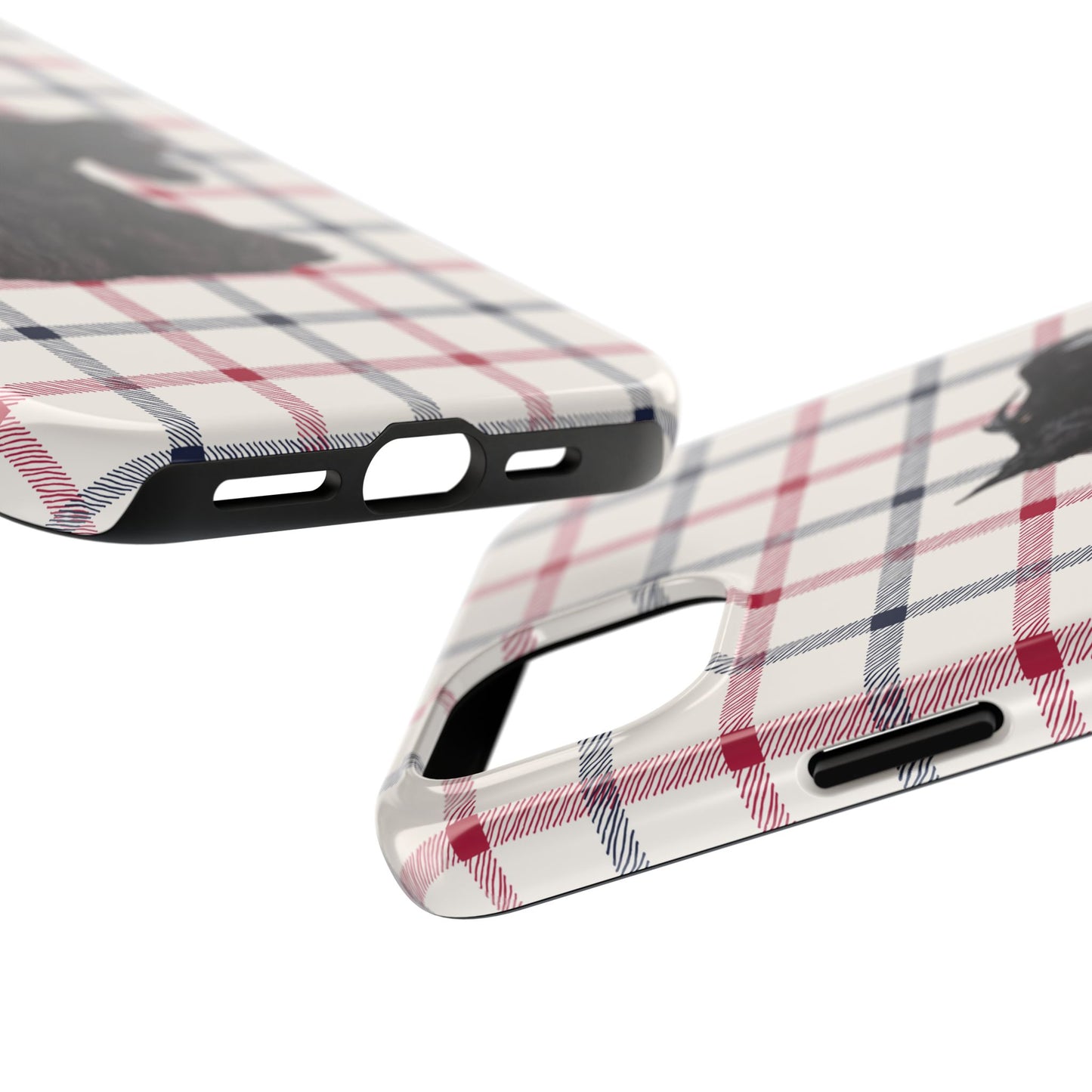 Scottish Terrier Phone Case, Tough Cases, Scottie Dog Phone Cover, Gift for Dog Lovers, Plaid Design