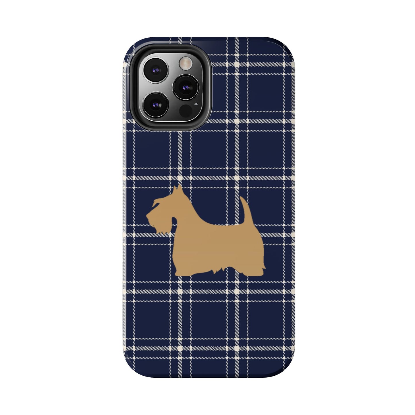 Scottish Terrier Phone Case, Tough Cases, Scottie Dog Phone Cover, Gift for Dog Lovers, Plaid Design