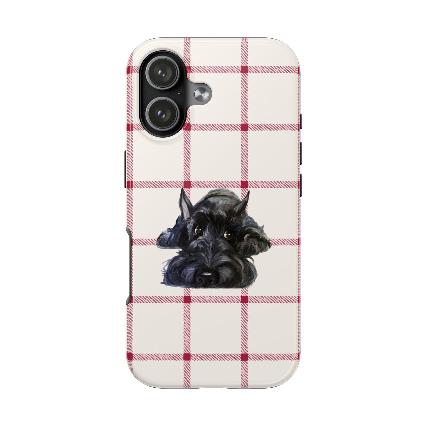 Scottish Terrier Phone Case, Tough Cases, Scottie Dog Phone Cover, Gift for Dog Lovers, Plaid Design