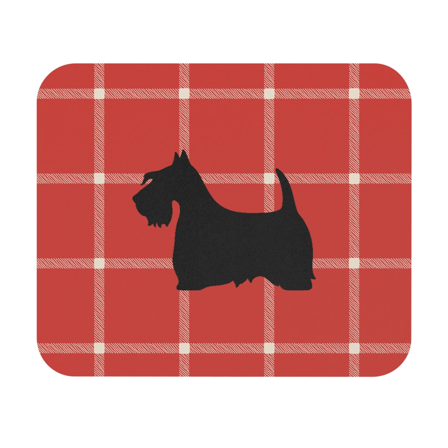 Scottish Terrier Plaid Dog Mouse Pad | Cute Dog Lover Gift | Office Decor | Stationery | Pet Themed Home Office Accessories | Animal Lover Merchandise