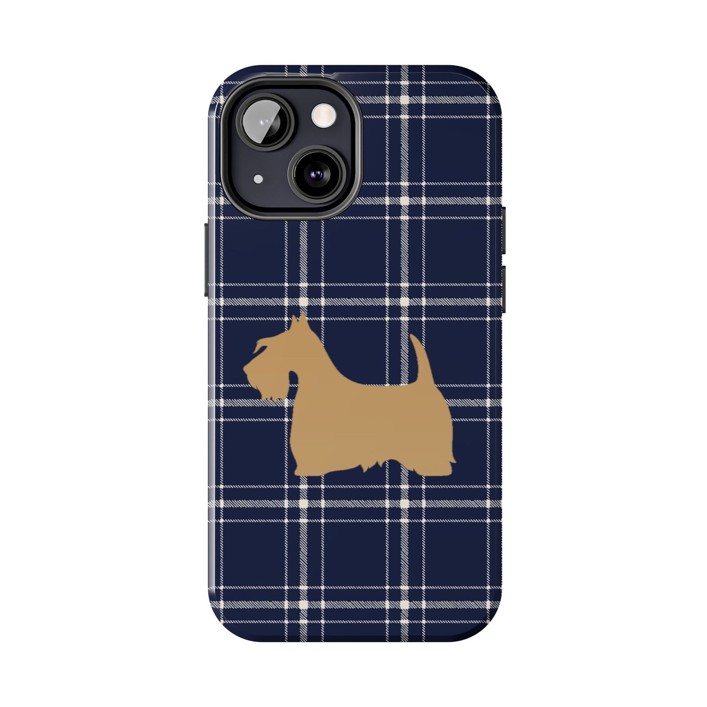 Scottish Terrier Phone Case, Tough Cases, Scottie Dog Phone Cover, Gift for Dog Lovers, Plaid Design