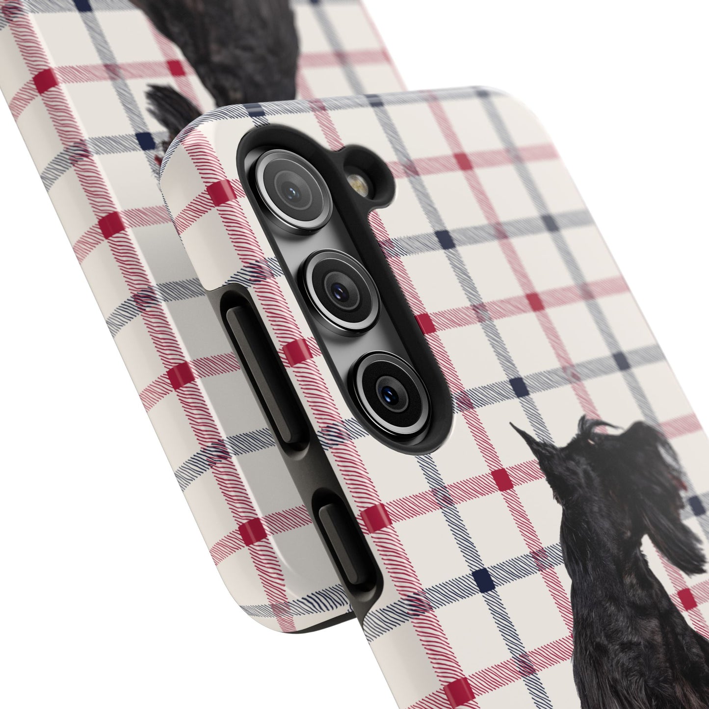 Scottish Terrier Phone Case, Tough Cases, Scottie Dog Phone Cover, Gift for Dog Lovers, Plaid Design