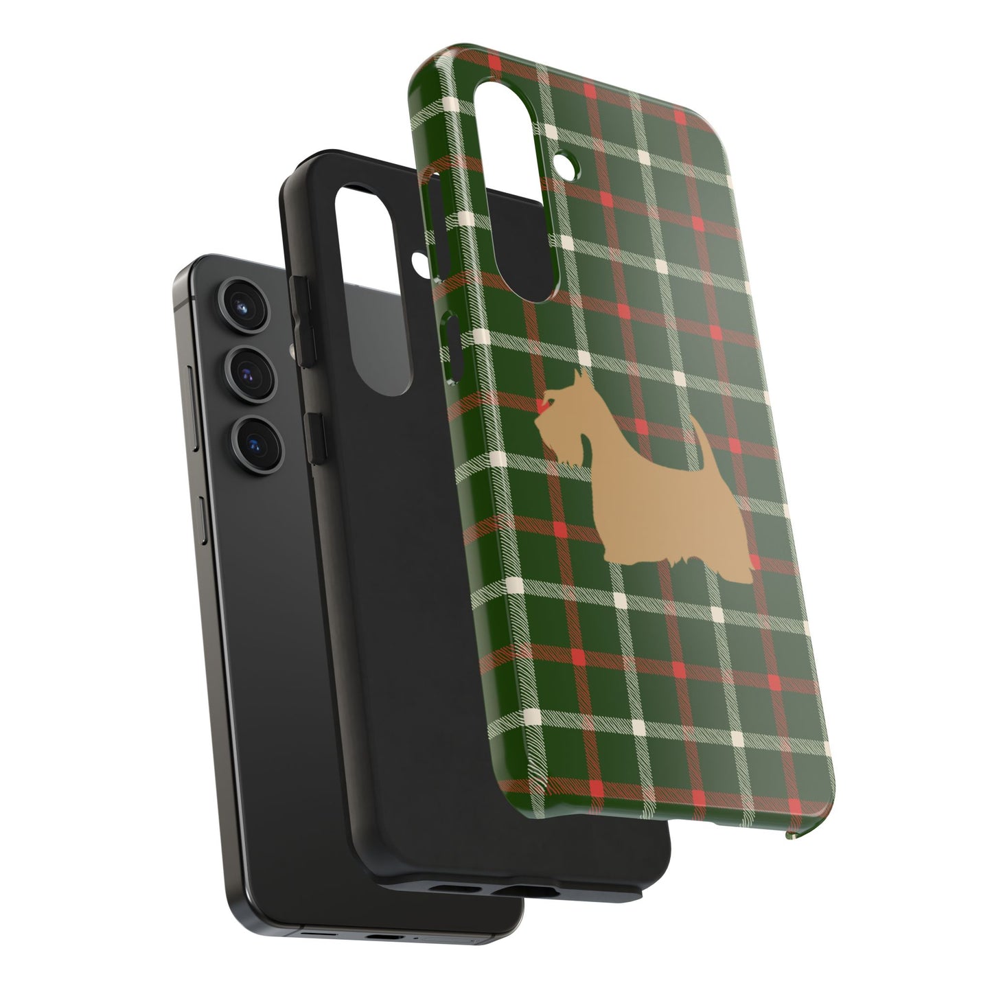 Scottish Terrier Phone Case, Tough Cases, Scottie Dog Phone Cover, Gift for Dog Lovers, Plaid Design