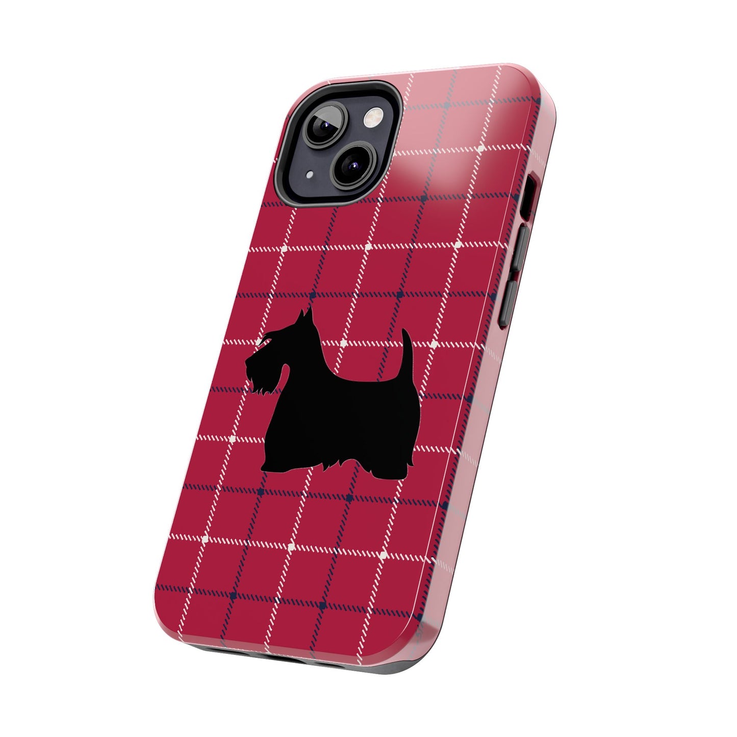 Scottish Terrier Phone Case, Tough Cases, Scottie Dog Phone Cover, Gift for Dog Lovers, Plaid Design