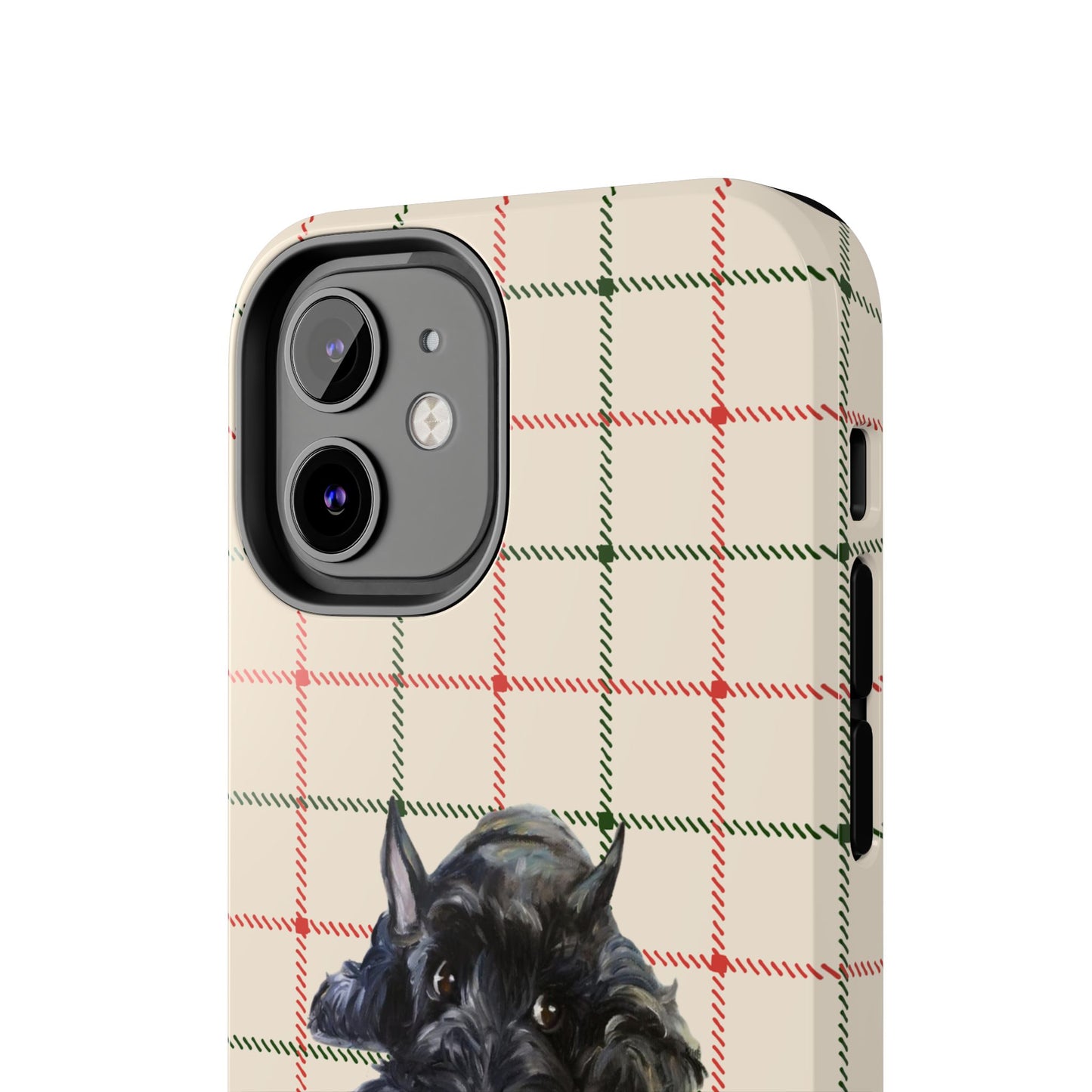Scottish Terrier Phone Case, Tough Cases, Scottie Dog Phone Cover, Gift for Dog Lovers, Plaid Design